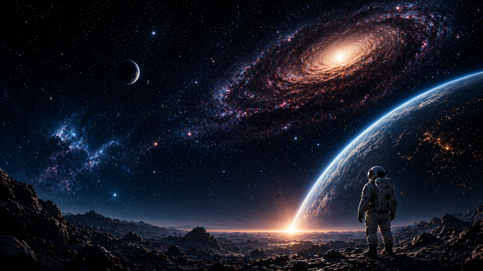 Astronaut exploring deep space