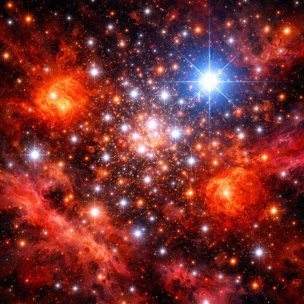 Infrared view of Cluster 1806-20 with massive stars