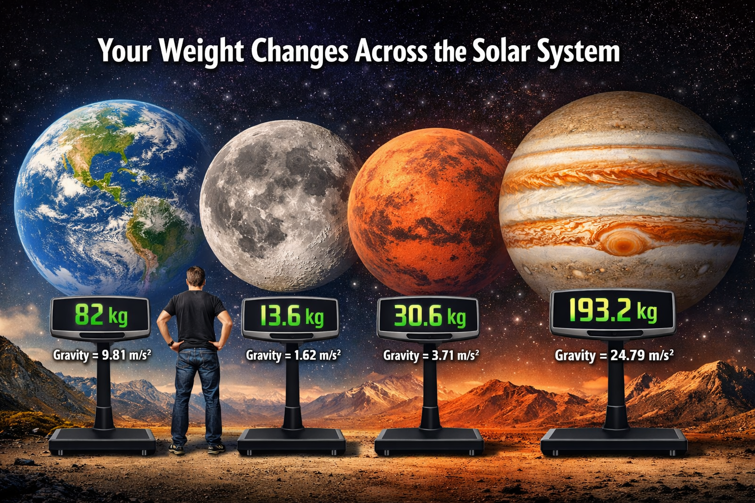 Planet weight comparison