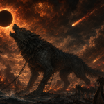 Sköll during Ragnarök in Norse mythology.